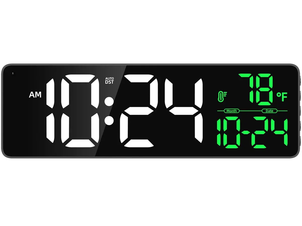 GL340 13-inch commercial wall clock with auto DST and 10-meter legibility for wholesale